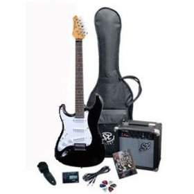 Left Handed Guitar Package SX RST BK Left w/GA1065